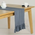 thumbnail image 2 of The Art Box Table Runner -12 x 72 Inches Gray Rectangular Solid Ruffled Table Runner Kitchen Dining Table Decor, 100% Cotton Runner for Weddings Party Banquets Decor, Fit Rectangle and Round Table, 2 of 9