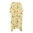 thumbnail image 5 of DISNIMO Hummingbird Daisy Print Women's Swimsuit Cover Up Sunflower Printed Casual Cardigan Beach Coverup Summer Loose Bathing Suit Cover Ups Half Sleeve Bikini Coverups, 5 of 6