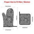thumbnail image 3 of Oven Mitts and Pot Holders 4 Piece, Bike gear Pattern High Heat Slip Resistant Oven Mitt and Trivets Set Kitchen Oven Glove Pot Holders for Cooking Baking Grilling, 3 of 7