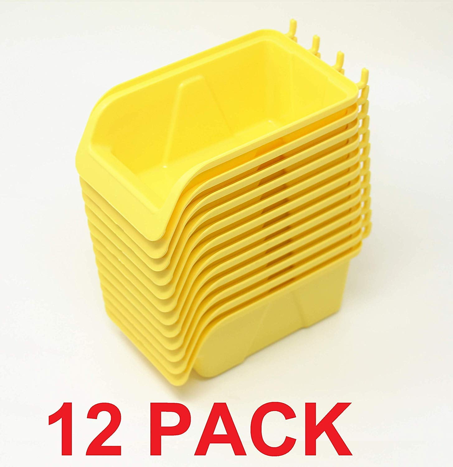 Lot NEW Parts Storage Bins Hooks to Peg Tool Board Workbench Kit Yellow or Red 