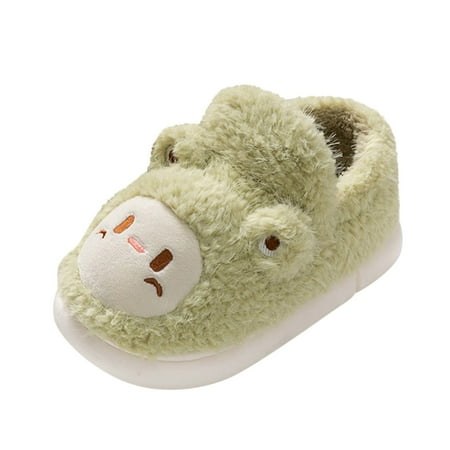 

Kids Fashion Shoes Autumn And Winter Children Slippers Girls And Boys Flat Non Slip Short Plush Warm Cover Heel Comfortable Cute Cartoon Rabbit Shape