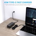 thumbnail image 3 of Laptop Charger, Chromebook Charger 45W USB-C Charger for Lenovo ideapad, HP, Samsung, Asus, Black, 3 of 7