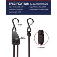 thumbnail image 6 of Heavy Duty Ratchet Tie Down Straps, 1/4" Adjustable Rope Hangers [8 Pack, 12FT, 150 lbs], Kayak Pulley System with Hooks for Garage Cargo Trucks Tents, 6 of 7