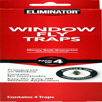 Eliminator 4 Pack Clear Window Fly Traps for Catching Flies and Other Flying Insects