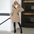 thumbnail image 1 of Winter mid-length warm zipper coat fur collar padded jacket, 1 of 2