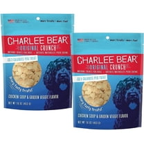 Charlee Bear Dog Training Treats for Small, Medium, or Large Pups, Crunchy Low Cal Dog Snack for Puppy Training, Made in USA (Chicken Soup & Garden Veggie) 16oz, 2 Pack