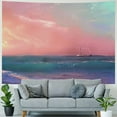 thumbnail image 4 of PRATYUS Pink Ocean Tapestry Beach Tapestry Pink Sea Sky Moon Tapestries Wall Hanging for Teen Girl Women Bedroom College Dorm Living Room Aesthetic Decoration Painting, 4 of 6