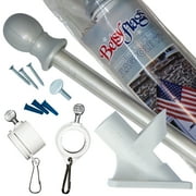 5ft Aluminum Betsy Flags Flagpole, Anti-Tangle Spinning Pole, Silver