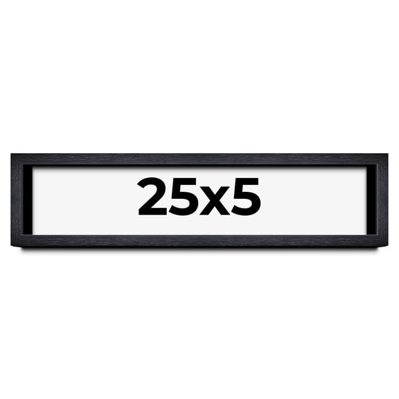 25x5 IN Shadow Box Frame Black | 1 Inches Deep Real Wood Farmhouse Shadowbox Display Frame | UV