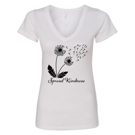 Inktastic Spread Kindness Dandelion Women's V-Neck T-Shirt