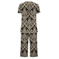 thumbnail image 5 of Levmjia Womens Pajama Set Polyester Short Sleeve Sleepwear Loungewear 2 Piece Outfit Comfortable Soft Casual Summer Nightwear for Women, 5 of 5
