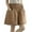 Khaki, variant on Shorts for Women 2026 Summer Elastic High Waist Wide Leg Relaxed Fit Casual Beach Shorts with Pockets