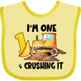 thumbnail image 3 of Inktastic I'm 1 and Crushing It Construction 1st Birthday Boys or Girls Baby Bib, 3 of 4