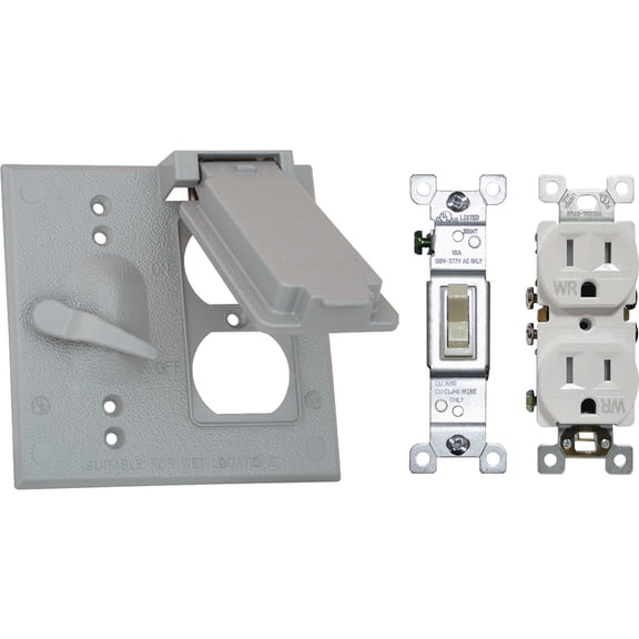 Southwire Gry 2g Wp Tgl/Dplx Cover 2GTCDSP-15A-UPC
