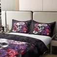 thumbnail image 3 of Erosebridal Spooky Skull 100% Cotton Comforter Cover Twin,Gothic Halloween Theme Bedding Twin Size,Botanical Flower Rose 100% Cotton Duvet, Bedroom Decor Reversible,2-Piece（No Comforter）, 3 of 9
