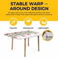 thumbnail image 4 of Valentine's Day Table Cloths for 4 Foot Rectangle Tables, Pink Red Roses Love Heart Eucalyptus Leaves Patio Waterproof Elastic Fitted Tablecloths, Washable Rectangular Table Cover for Camping, 4 of 8