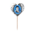thumbnail image 1 of Paloma sombrero flor hoja Cartoon Illustration Etiqueta del corazón de la bandera del palillo de dientes, 1 of 3