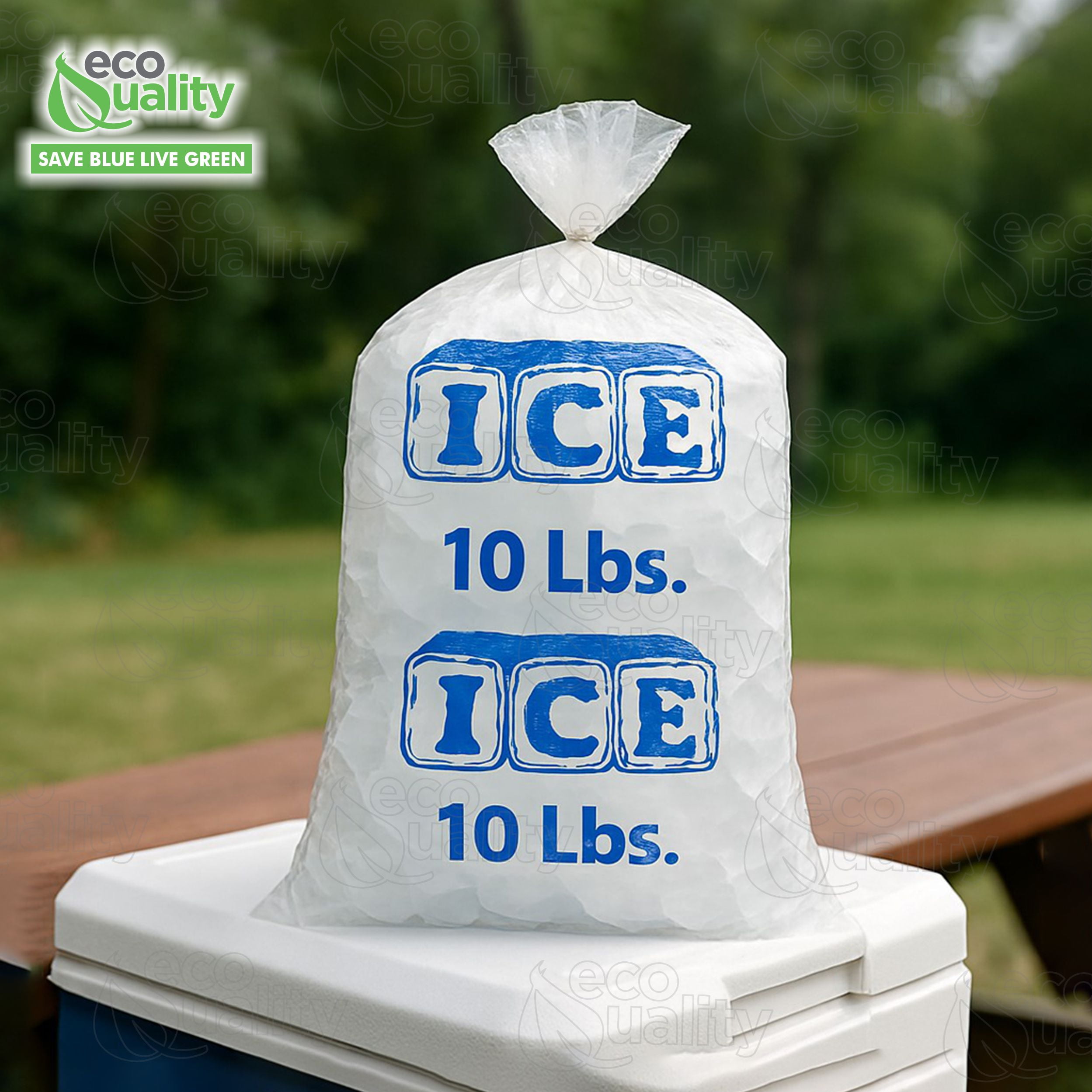[150 Pack] 10 LB Clear Poly Ice Bags 11 in x 19 in x 1.5 mil - Durable and Heavy Duty Ice Bags Commercial Grade by EcoQuality