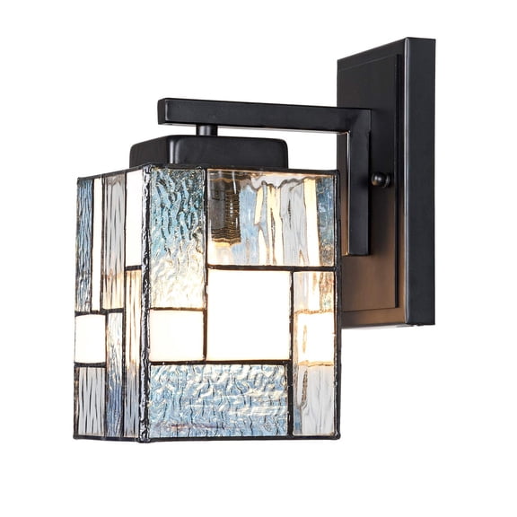 Vinplus Tiffany Modern Wall Sconces 5 inch 1-Light Stained Glass Wall Lamp
