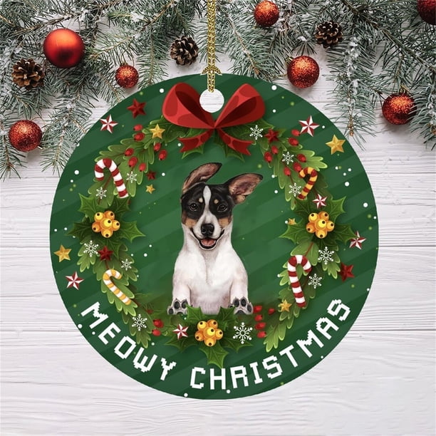 XWSHYW Adornos Colgantes Adorno Navideño Divertido con Diseño de Perro Navideño, Colgante para Árbol de Navidad