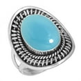 thumbnail image 1 of 925 Silver Ring For Women - Teens Blue Chalcedony Stone Silver Ring Size 12 Fashion Silver Ring Size 12 Gift For Girl Friend On Anniversary 925 Gemstone Silver Jewelry, 1 of 5