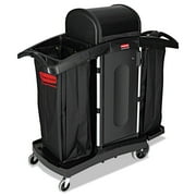 Rubbermaid Commercial High-Security Housekeeping Cart, Two-Shelf, 22w x 51.75d x 53.5h, Black/Silver -RCP9T78