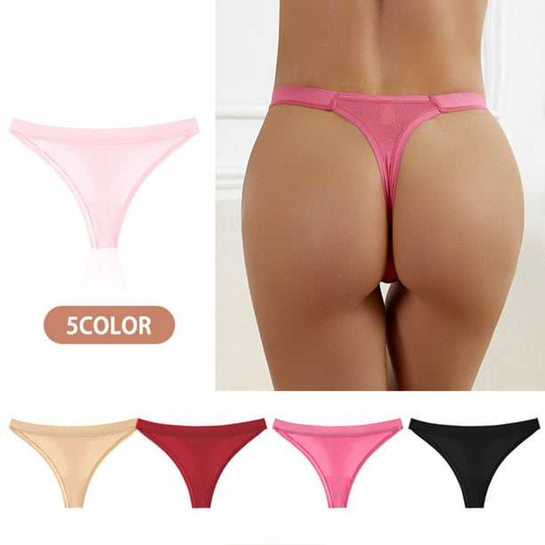 nsendm Female Underpants Adult Workout Underwear for Women Underpants  Patchwork Color Underwear Panties Bikini Solid French Cut Underwear  for(Pink, L)