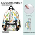 thumbnail image 5 of White Dinosaurs Flowers Pattern Cute School Backpack Bag for School with Padded Back and Adjustable Shoulder Straps 15.25"x11.5"x5.25", 5 of 5