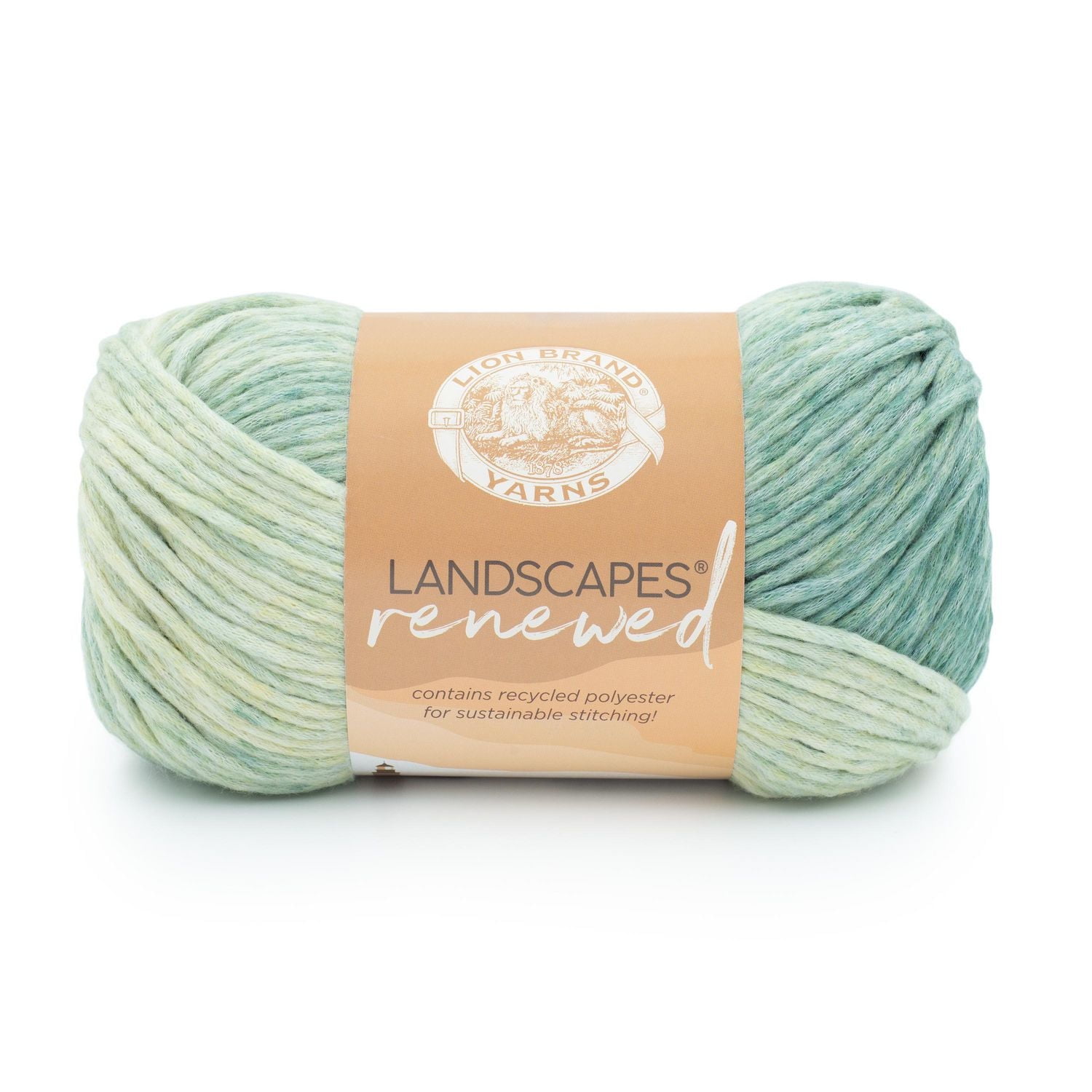 Lion Brand Landscapes Renewed Yarn Sweet Mint #4 Medium/ Worsted Yarn 150g/ 212m, 3-CT