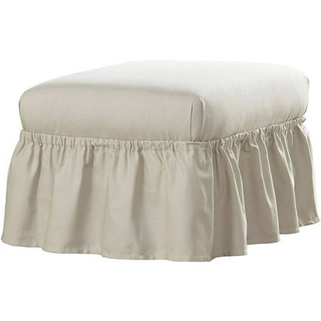 Floral Furniture Slipcover - Serta Relaxed Fit Duck Furniture Slipcover, Ottoman