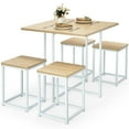 thumbnail image 1 of Gymax 5 Piece Dining Table And Chairs Set Metal Legs Compact Space Bar Pub Kitchen, 1 of 8