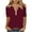 Wine, variant on Uaswgudfs Women's V-Neck Blouses Casual Tops | Tunic Length Henley Shirts with Raglan Sleeves 2025