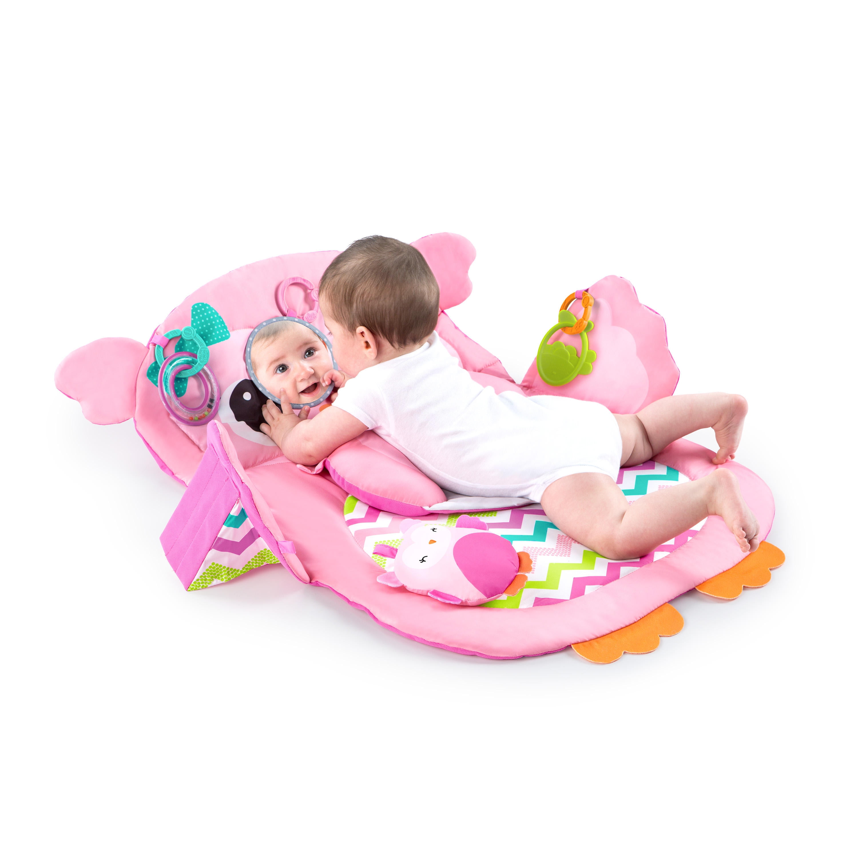 Bright Starts Tummy Time Prop Play Activity Mat Owl Walmart Com