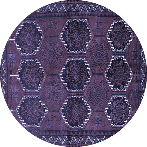 Ahgly Company Indoor Round Persian Blue Traditional Area Rugs, 3' Round