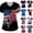 Hot Pink #23, variant on Women's Independence Day Scrubs 1776 2026 Short Sleeve Scrub Tops 4th Of July V Neck Red Blue and White Workwear Stretch Shirts with Pockets Royal Blue S