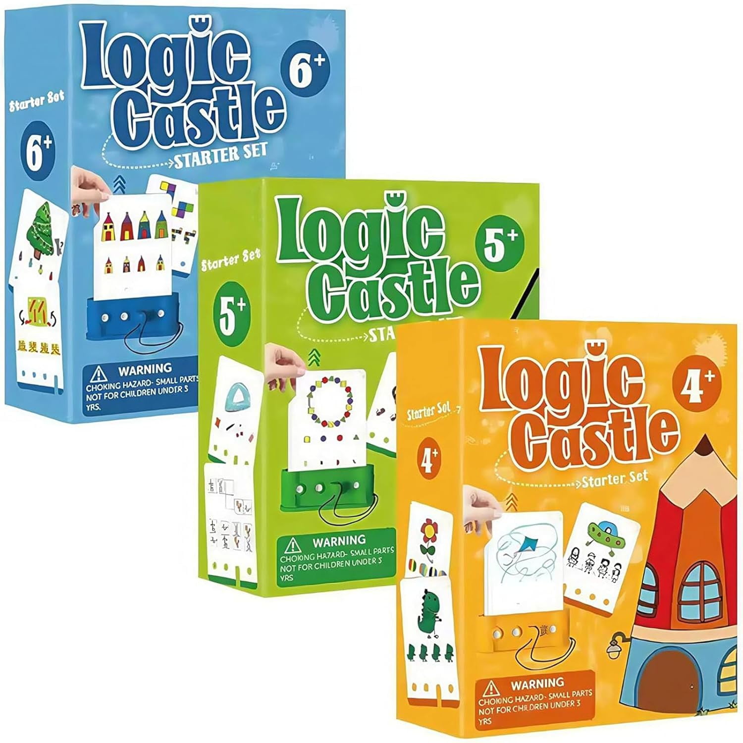 Montessori Logic Castle, Logic Castle Educational Card Game, Cooperative Matching Games for Ages 3-6, Develops Logical Thinking and Fine Motor Skills(Mix)