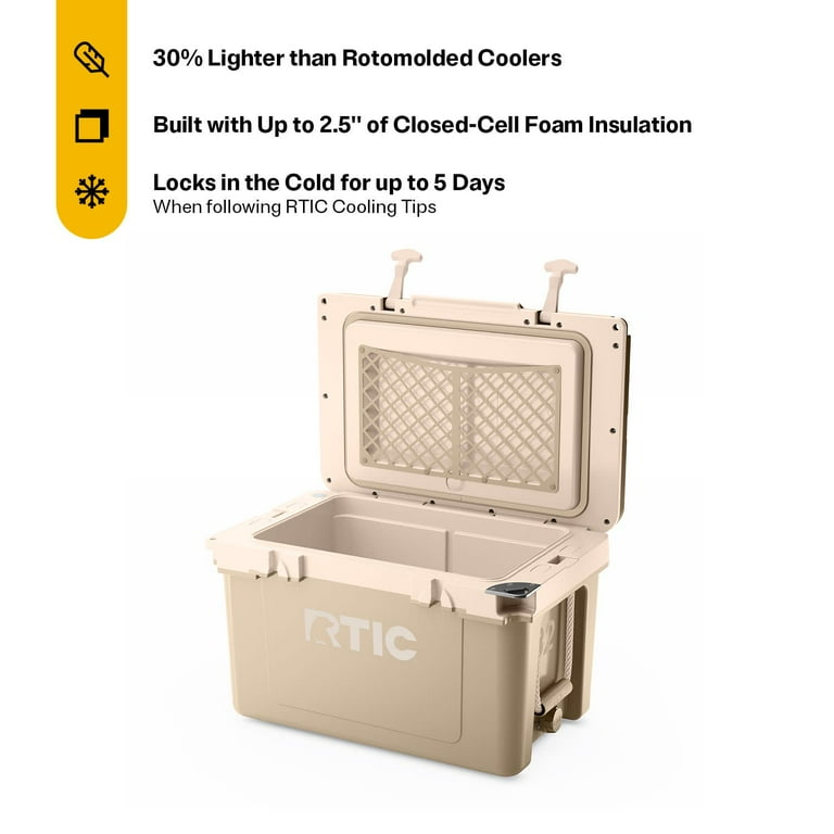 RTIC 32 QT Hard-Sided Ice Chest Cooler, Ultra-Light, Fits 48 Cans