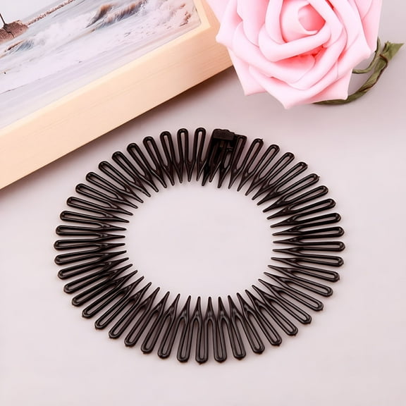 VANIDO Stretch Hair Comb Flexible Plastic Circle Spring Headband Hair Accessories for Women Girls