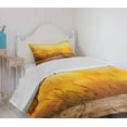 thumbnail image 4 of Ambesonne Fall Quilted Bedspread Set 2 Pcs, Empty Tabletop and Wheat, Twin Size, Brown Orange Yellow, 4 of 6