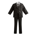 thumbnail image 3 of LIIPEE Formal Outfit Sets For Boys Solid Color Long Sleeve Jacket Vests Shirts Pants And Tie 5 Piece Set Kids Comfortable Suit Outfits,C, 3 of 3