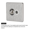 thumbnail image 4 of TV Aerial Socket Wall Plate Satellite Grey PC 88x86mm for Coaxial Cable, 4 of 5