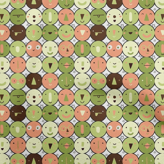oneOone Polyester Spandex Light Green Fabric Kids Circle Craft Projects Decor Fabric Printed By The Yard 56 Inch Wide