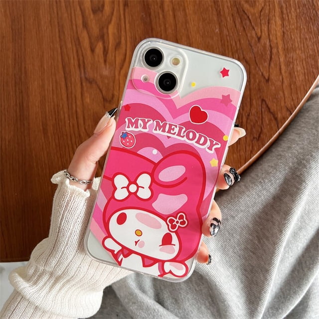 Funda de silicona suave kuromi My Melody para iPhone 14 Pro Max 13 12 11 Pro Mini XR XS X 8 7 6 6S Plus SE 2020, funda trasera transparente de TPU xuanjing unisex