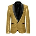 thumbnail image 5 of Lars Amadeus Men's Sequin Sport Coats Shawl Lapel One Button Wedding Shiny Blazer, 5 of 6