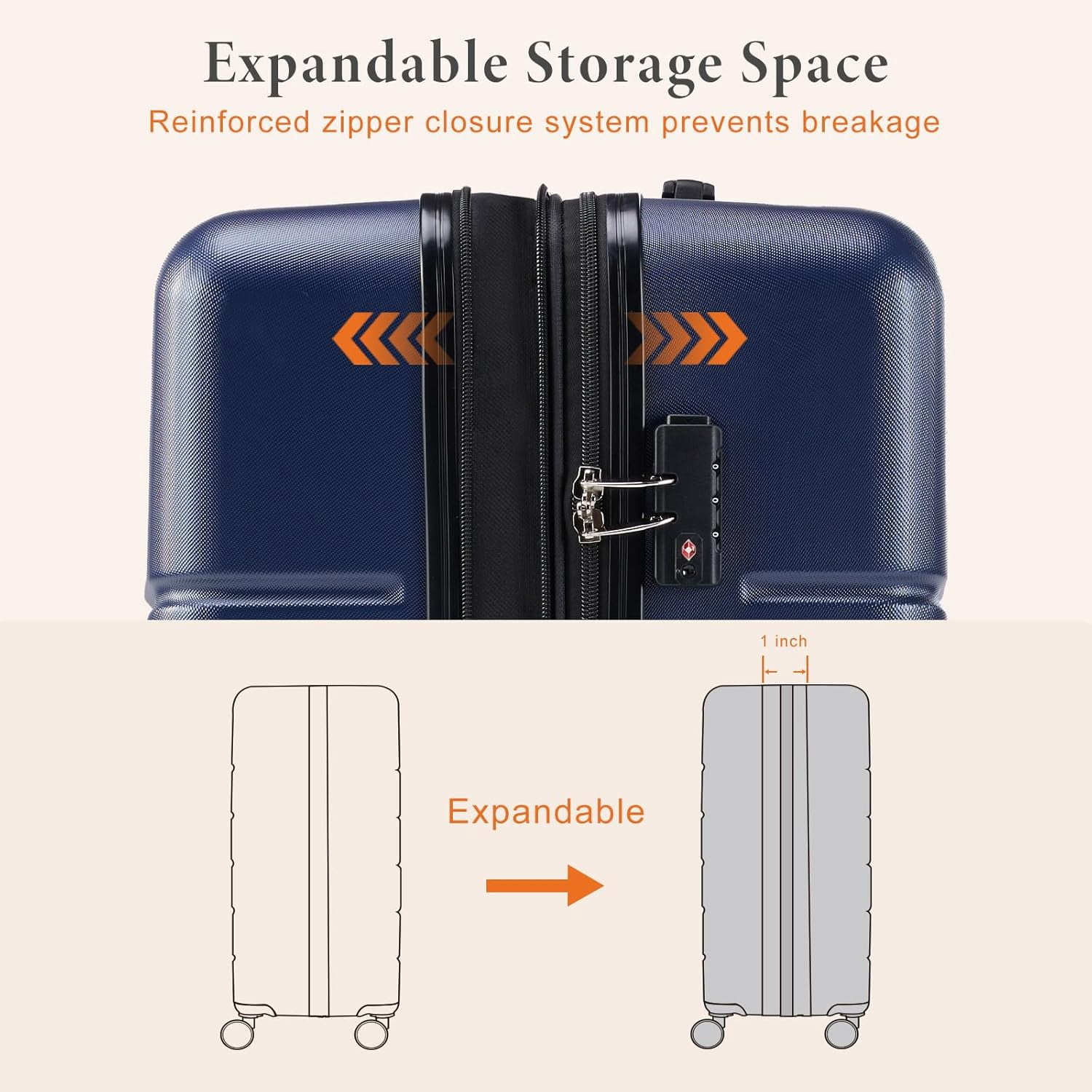 Nextay Carry on Luggage, Hardshell Lightweight Suitcase with Double Spinner Wheels and TSA Lock, 24 Inch