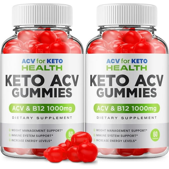 2 Pack ACV for Keto Health Gummies ACV for Health Keto Advanced Formula Plus Apple Cider Vinegar Keto Gummies Dietary Supplement B12 Beet Root Juice Men Women 120 Gummies