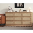 thumbnail image 3 of Luku Rattan 9 Drawer Dresser with Charging Station, Wide Farmhouse Chest for Bedroom or Living Room, 3 of 9