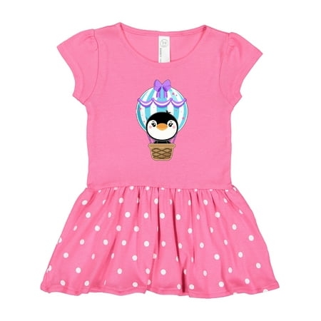 

Inktastic Cute Penguin in a Hot Air Balloon Gift Toddler Girl Dress