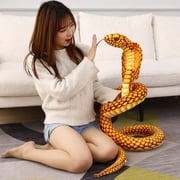 Realistic Snake Plush, 31.5 Inch Lifelike Cobra Stuffed Animal, Flexible Poseable Reptile Toy, Soft Companion, Decorative Cushion for Home Decor, Halloween Scary Prop Gift