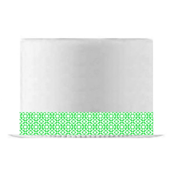 Green Block Background Edible Cake Decoration Ribbon -6 Slim Strips